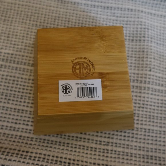 American Metalcraft BAM53 Square Bamboo Bowl - 5" - Picture 2 of 5